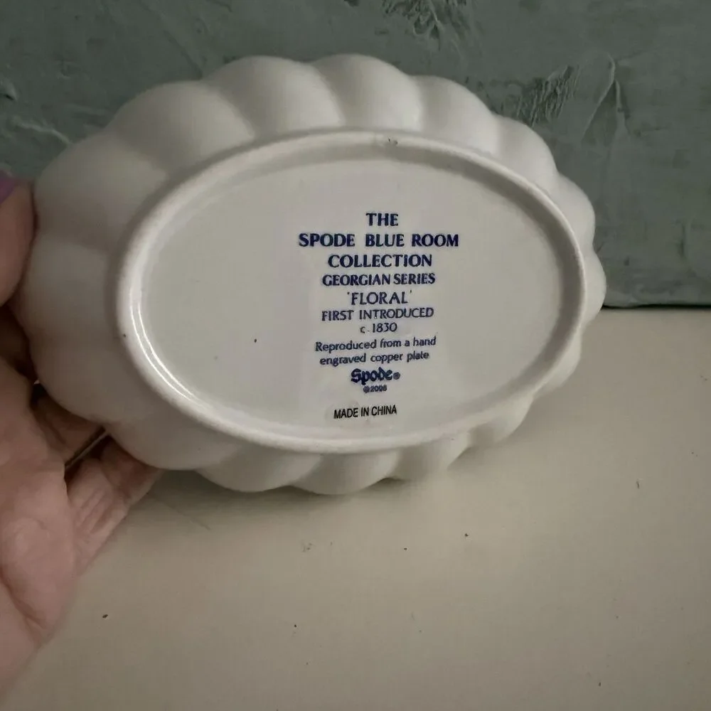 Spode Blue Room Oval Fluted Dish 6